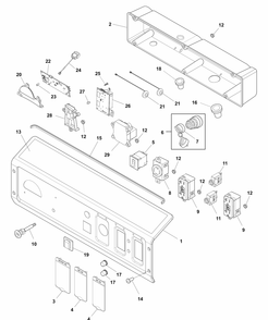 Control Panel Diagram and Parts List for 030742-02  Briggs and Stratton Generator